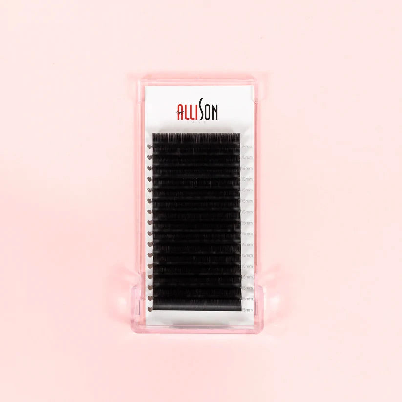 Allison Matte Black Lash Extensions Volume Trays Velour Silk Premium Velvet Dark Lash Extensions