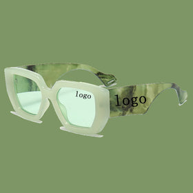 86320 Hot Selling Fashion Contrast Retro Personality Square Oversize Frame Colorful Custom Logo Women's Men's Sunglasses Brand