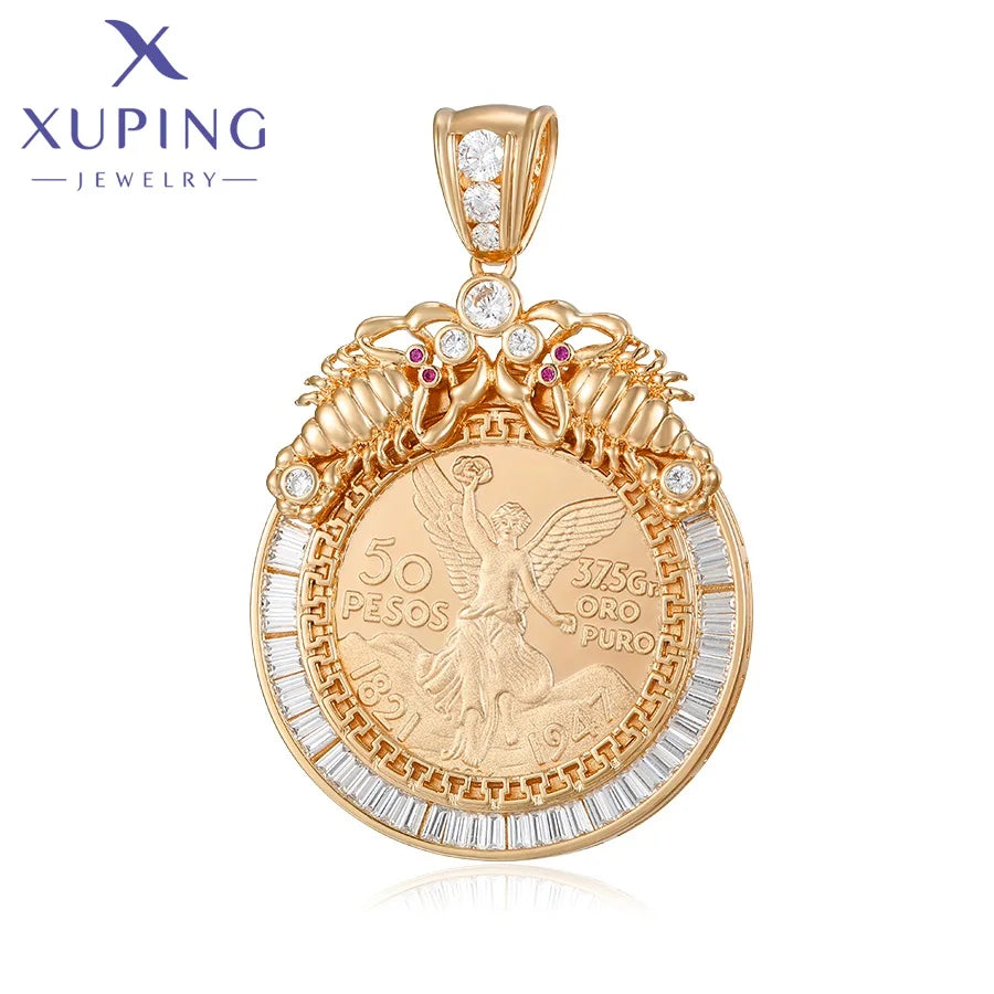 For Xuping Jewelry's 18K Gold Plated Angel Pendant Fashion Coin for Party Wedding Gift Necklace X000899676