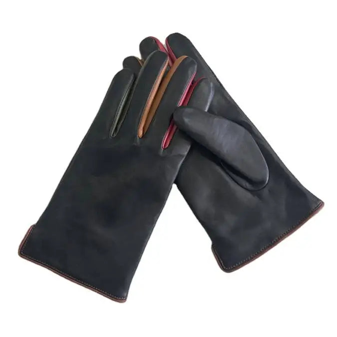Sample Support Custom Lambskin Fashion Leather Gloves Men Wool Lining Black Ladies Waterproof Genuine Sheepskin Leather Gloves