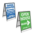 a Frame Sidewalk Signs 24 X 36 Double-Sided Metal Sandwich Board Slide-in Folding Outdoor Open House Sign Board