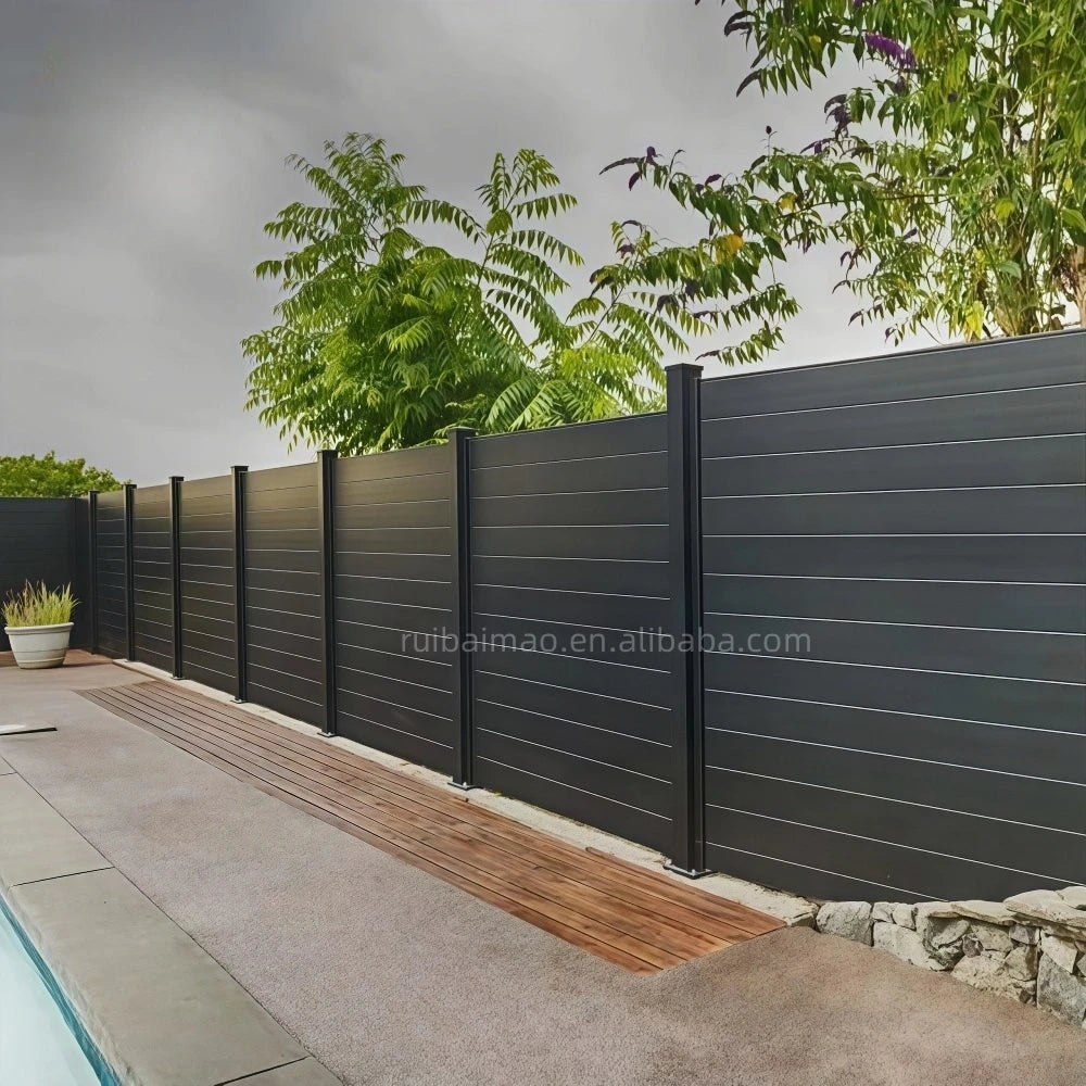 Easy Assembled Decorative Aluminum Privacy Fence Outdoor Garden Fence Slat Fence Panel