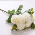 Silk Artificial Chrysanthemum Dandelion Flowers 7 Heads Ball Chrysanthemum White Silk Flowers Kiku Flowers for Home Decoration