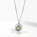 NEW Silver Jewelry S925 Sterling Silver Personality Handmade Style Natural Box Chain Moonstone Necklace for Women