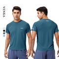 Men's Round Neckline Fitness Short Sleeved Top Loose Sweat-Wicking Running Training High Elasticity and Quick Drying T-Shirt