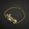 Customizable 18K Gold Stainless Steel Bracelet for Women Adjustable Name Stylish Trendy Gift for Anniversary Party