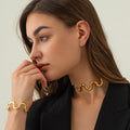 MICCI Personalized Tarnish Free Fashion Jewelry 18K Gold Plated Bracelets Dainty Wave Cross Necklace