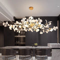 Maple Leaf Style Luxury Design Simple Style Indoor Dining Room Chandelier Modern Decorative Crystal Hanging Light