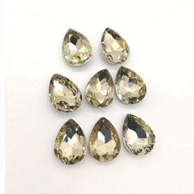 Shiny Diamond Glass Crystals Stones Yellow Tear Drop Rhinestones Diamond Art Accessories