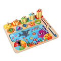 Multifunctional Kitten Goes Fishing Logarithmic Dinosaur Pairing Wooden Toy Shape Digital Cognitive Puzzle Learning Toy