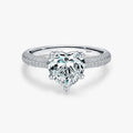 New 925 Sterling Silver Exquisite Sparkling Heart Cut CZ Romantic Engagement Band Rings for Women Wedding Statement Jewelry