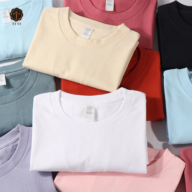 34 Colors Odm 250 Gsm Heavy Weight T Shirt Custom Design Blank 100% Cotton Round Neck Tshirt Mens Tshirts T-shirt for Men