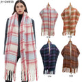 Landfond Accessory Women's Winter Scarf Printed Cashmere Plaid Shawl With Advanced Sense Joker Warm Shawl