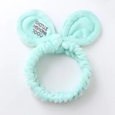 Hot Women Rabbit Ears Headband Girls Soft Wash Makeup Hairband Turban Party Hair Bands Headwear Hair Accessories