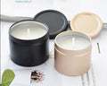 Personalize Empty Rose Gold Black Metal Seamless Cans 4oz 8oz 16oz Candle Jar Candle Tins with Lid