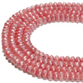 High Quality Faceted Rondelle Coated Cherry Quartz Crystal Faceted Beads for Jewelry Bracelet Pendant Necklace Making 5x8mm