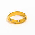 Joolim High End PVD 18K Gold Plated Zirconia Flying Saucer Shape Rings for Women Finger Ring