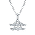 HanYu 925 Silver Zodiac Jewelry Aquarius Zodiac Pendant D Color VVS Moissanite Pendant Necklace