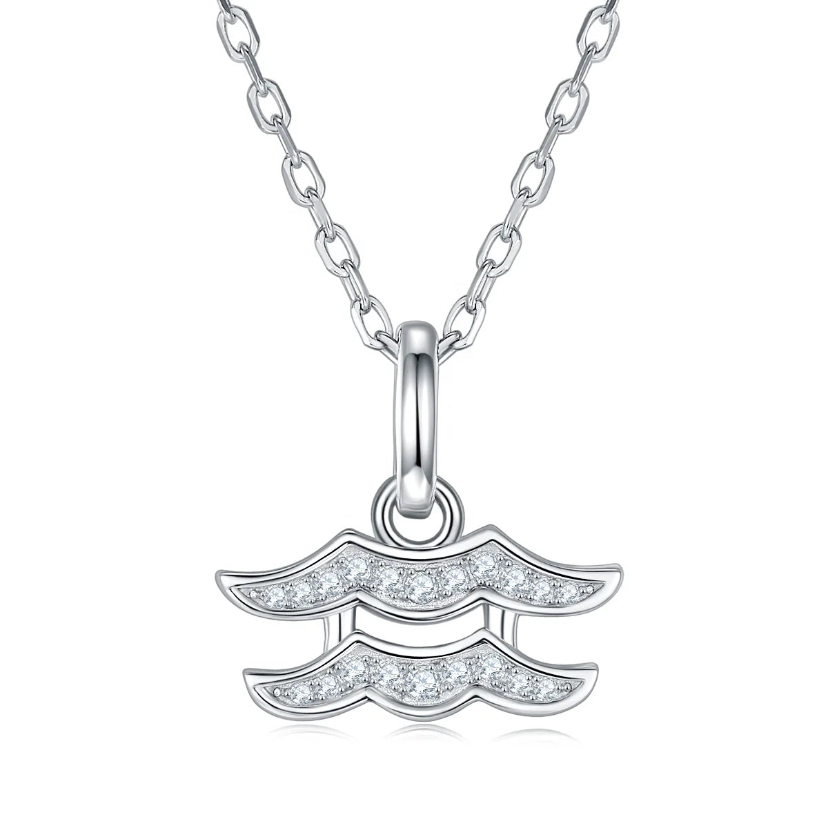 HanYu 925 Silver Zodiac Jewelry Aquarius Zodiac Pendant D Color VVS Moissanite Pendant Necklace