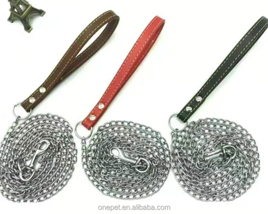 Pet Collar Chain Leash Bulldog Cuban Dog Walking Training Accessories Dog Chain Leads Leash