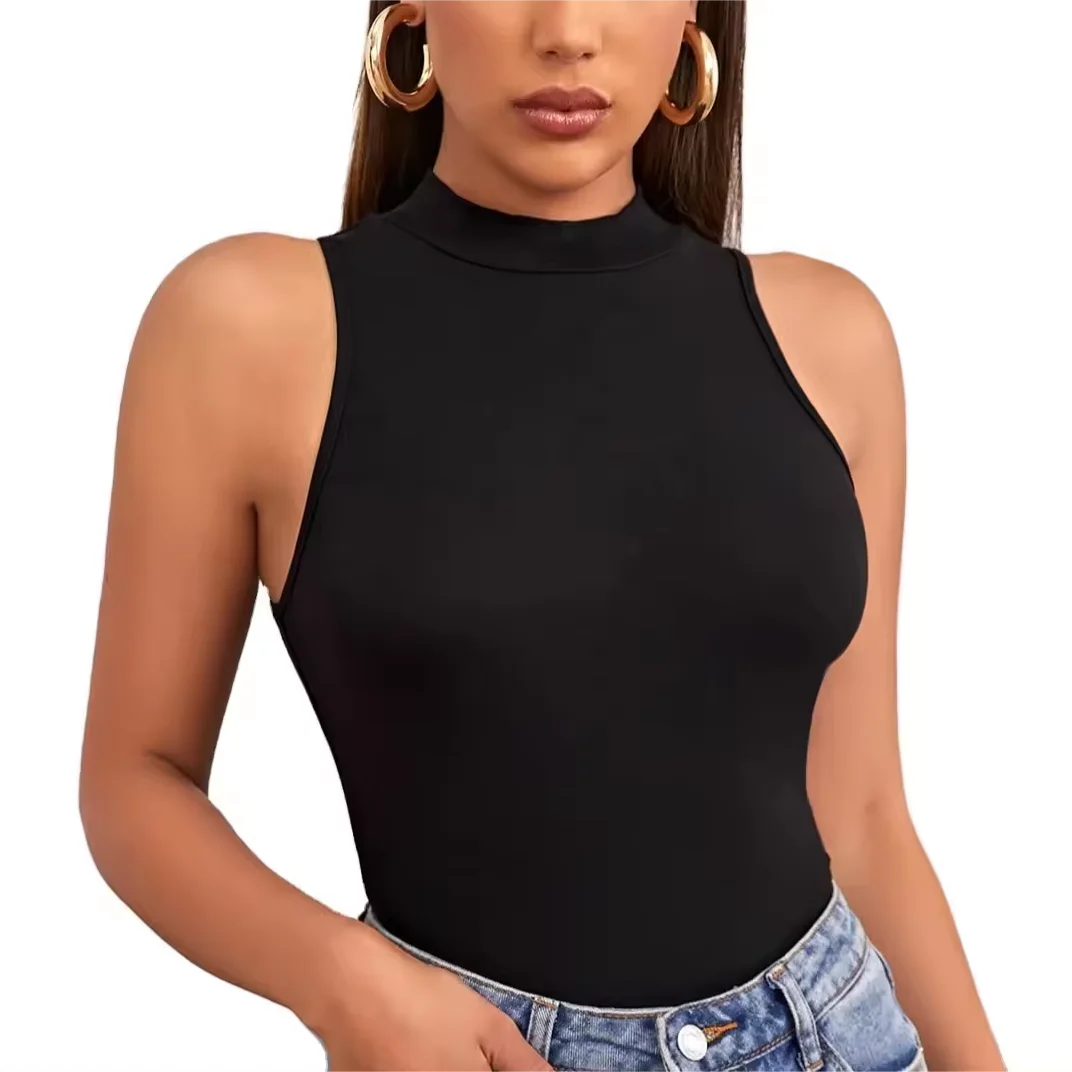 Women Summer Tank Top New Style Round Neck Short Sleeve Short Tank Top Casual for Women