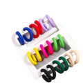 Korean Lovely Thin C-shaped Earrings Jewelry Matte Colorful Resin Accessories Delicate Acrylic Hoop Earrings for Women Girls