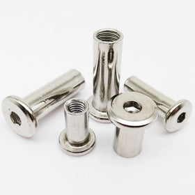 1/10pcs M3 M4 M5 304 Stainless Steel Large Flat Hex Hexagon Socket Head Furniture Rivet Connector Insert Joint Sleeve Nut