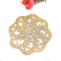 12.3cm Diameter Flatback Sew-On Rhinestone Appliques Alloy Crystal Gems Wedding Garment DIY Costume Decoration Dresses Shoes