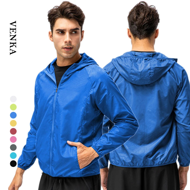 Men's Climbing Cycling Running Sun Protection Waterproof T-Shirt Hooded Top Lightweight Quick Dry Custom Men Long Sleeve Hoodies