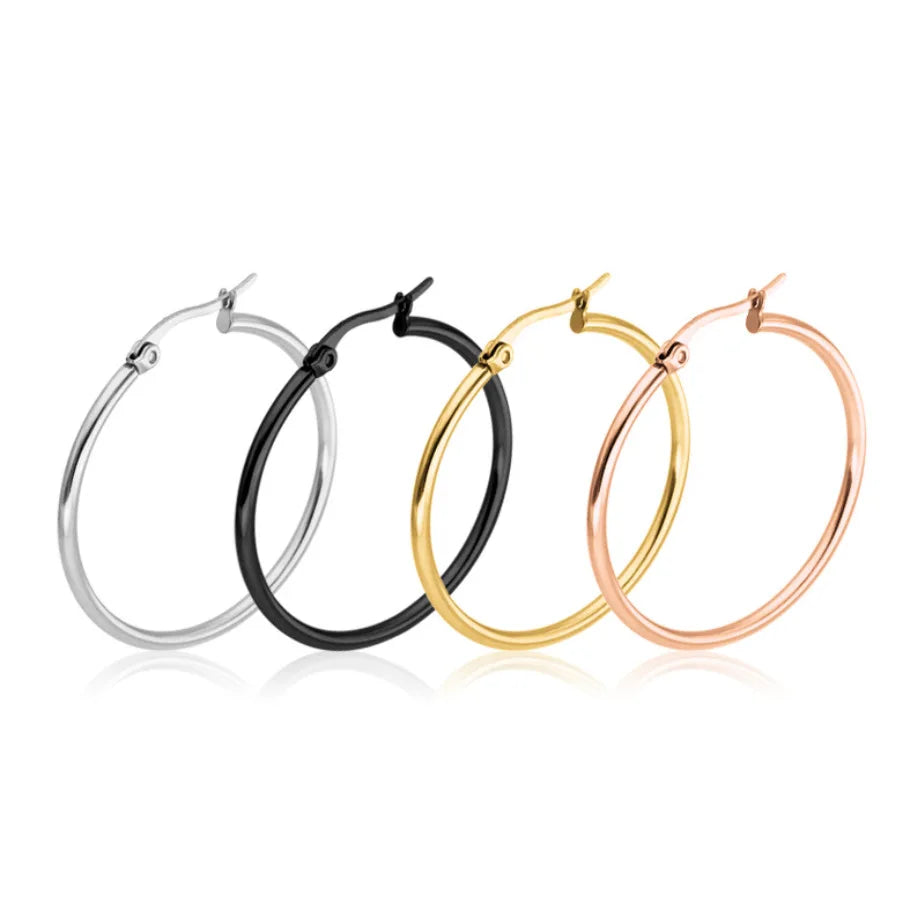 Large Exaggerated Jewelry Circle Earrings Stainless Steel Jewelry Gold Silver Hoop Earrings