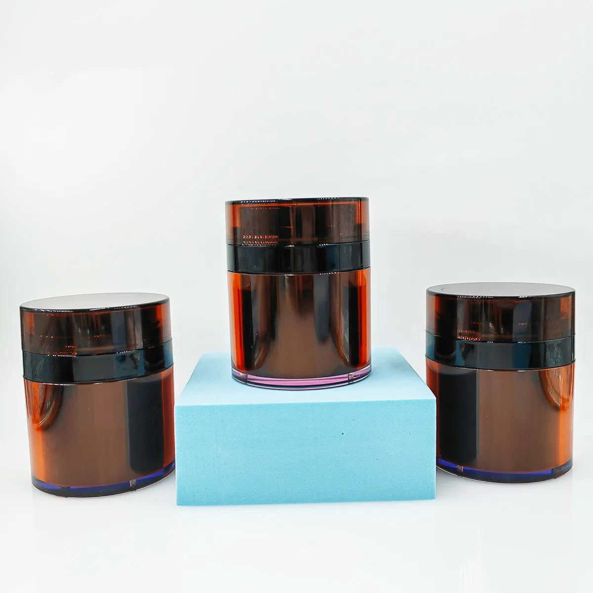 Luxury Empty 30g 50g Plastic Cosmetic Packaging Airless Pump Jars Plastic Frosted Jar Eye Cream Serum Airless Jars