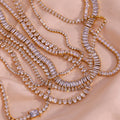 Dreamshow Fashion Jewelry Set Choker Necklaces Shining Zircon Necklace Set Gold Plated Jewelry