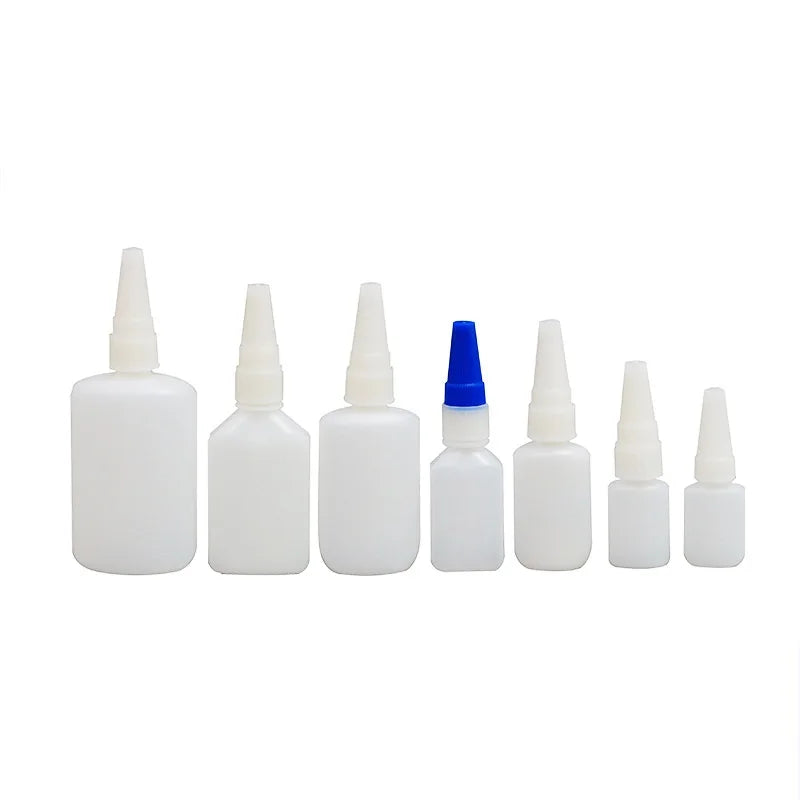 3ml 5ml 7ml 8ml 10ml 12ml 15ml 18ml 20ml 25ml 30ml White Black HDPE Empty Chemical Plastic Screen Printed Super Glue Bottles