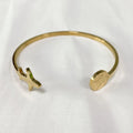 Trendy High Polish Statement Band Open Bracelet Stainless Steel 18K Gold Plated Travel Plane Map Sign Cuff Bangle for Gifts