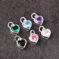 Tiny Heart Shaped CZ Charm 925 Sterling Silver 6 mm Cubic Zircon Shiny Heart Pendant for Girls