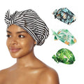 Hot Selling Waterproof Printed Reusable Bowknot Women Bouffant Shower Caps