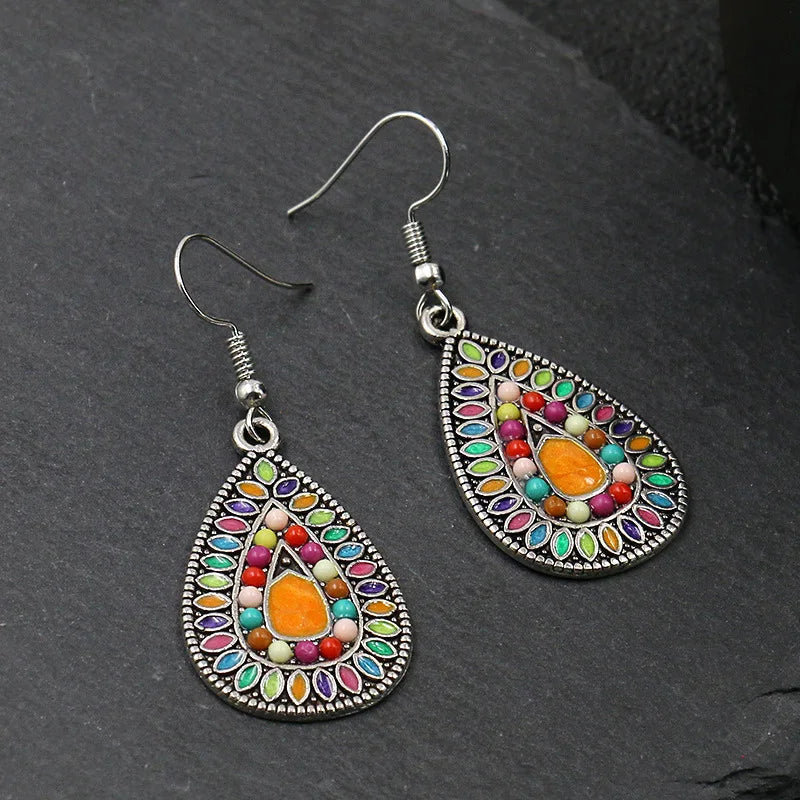 Wholesale Bohemian Vintage Dangle Earrings Retro Rhinestone Boho Dangle Drop Boho Chic Jewelry Womens Earrings for Girls