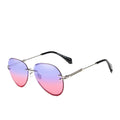For KINGSEVEN Designer Eyewear Shades 802 Men's Vintage Sun Glasses Women's Rimless Glasses Gradient Lens UV400 Optical Alloy