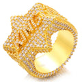 Drop Shipping Hip Hop Jewelry Iced Out Color D VVS Moissanite Ring Luxury 100% 925 Sterling Silver King Star Ring for Men