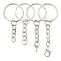 PD488-492 Promotional DIY Keychain Parts 25mm Ring With Link Chain Metal Keychain