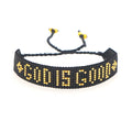 Go2boho Adjustable Rope for Bracelet Boho Fashion Loom Jewelry "GOD IS GOOD" Letter Miyuki Beaded Jewellery for Women Gift