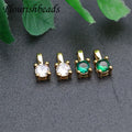Designer Charms Gold Plated Green White CZ Small Charm for Bangle Bracelet