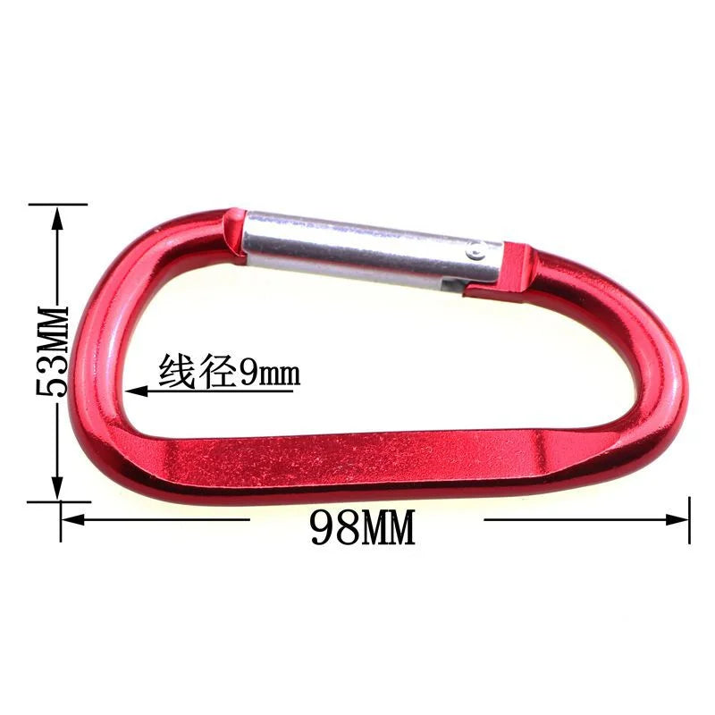 Wholesale Flat D-Ring Engraved Custom logo Aluminum Metal Steel Karabiner Carabiner Keychain Hook