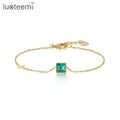 SP-LAM Woman Charm Stainless Steel Chain Link Crystal Fashion Dainty Gold Simple Korean Bracelet