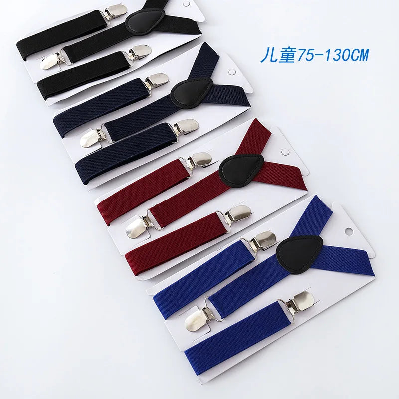 Children Suspenders Clip-on Y-Back Braces Kids Adjustable Platform Boys Elastic Suspender 65x2.5cm