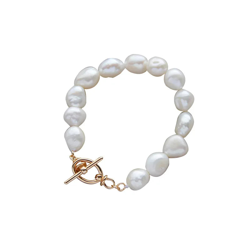 Rainbowking S925 Sterling Silver Daisy Flower Charm Cuff Bracelet Set Woman Adjustable Women Pearls Trendy Bracelet Pour Femme