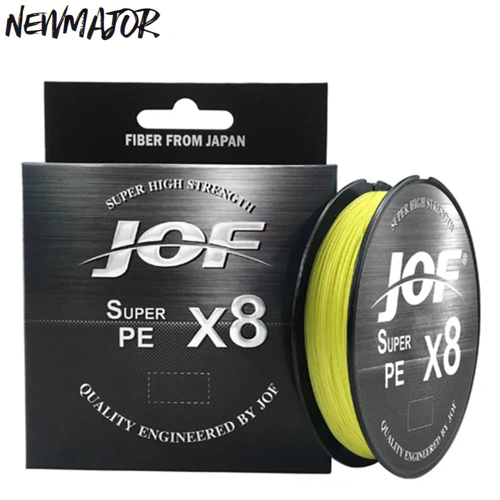 JOF 100m 8 Strand Multicolour Braided PE Fishing Line 12LB-100LB Multifilament Floating Monofilament for River Lake Fishing
