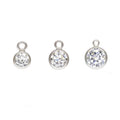 Vintage Zircon Birthstone Cute Charms for Jewelry Bracelet Making 925 Sterling Silver Bezel Pendant Findings