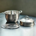 ZHENNENG Restaurant 26cm Stainless Steel 304 Steamer Pot with Double Handles Kitchen Large Capacity 6L Canteen Cooking Pot