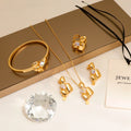 18K Stainless Steel Fashion Women Nigerian Wedding Design Gemstone Gold Plated 4Pcs Bracelet Jewelry Girl Luxury Sets